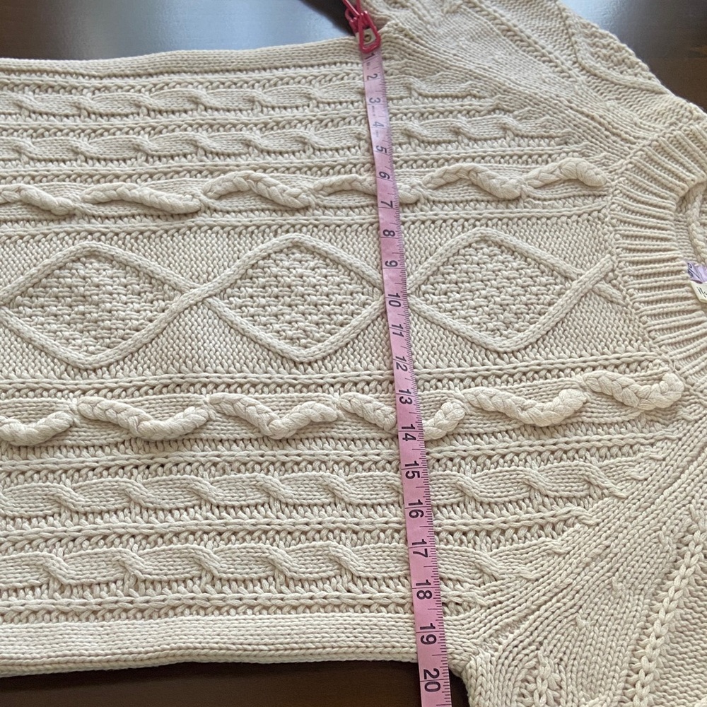 Cream Cable Knit Sweater, size S. Alya/Francesca's brand, - Picture 7 of 12